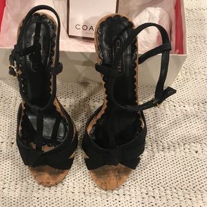 Coach grosgrain T Strap sandal